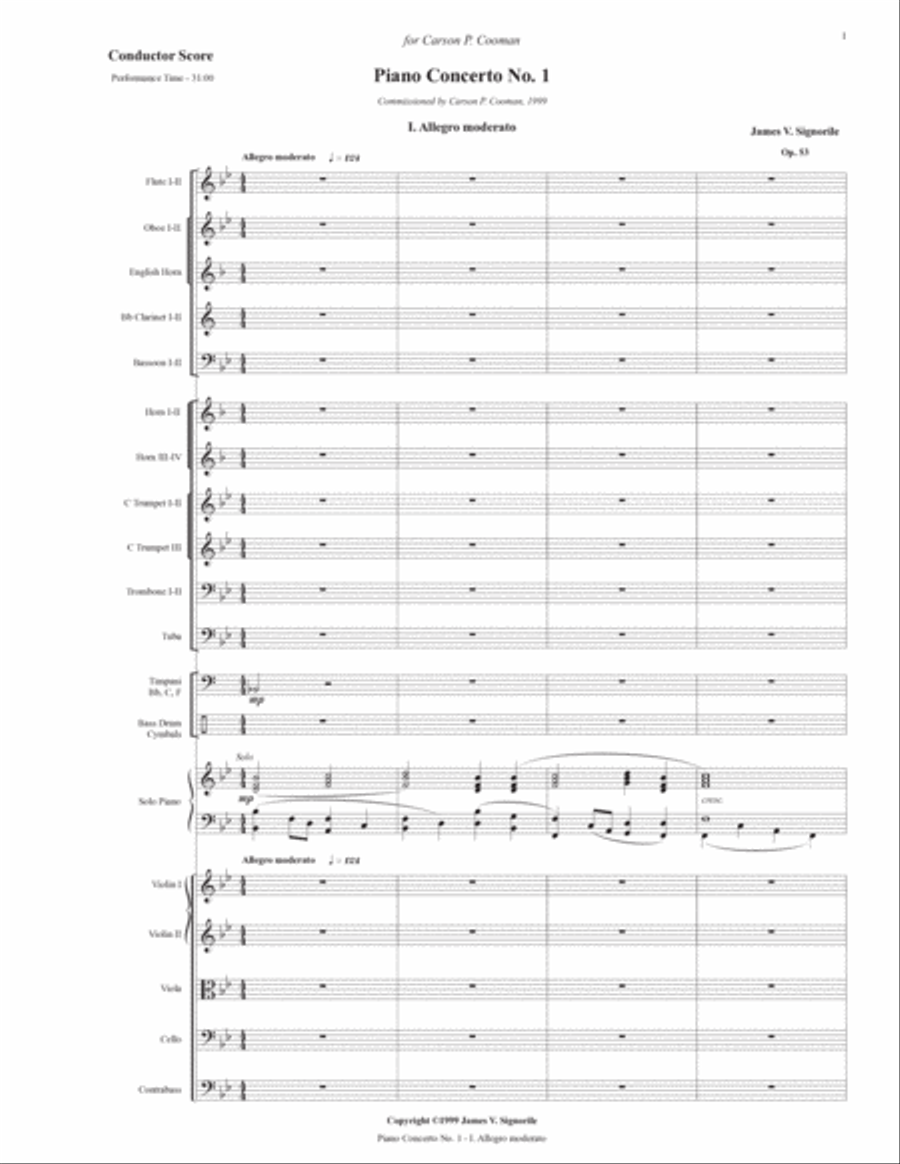 Piano Concerto No. 1, Op. 53. (Conductors Score, Set of Parts, Solo Piano, 2 Piano Reduction) : by J Full Orchestra scores gallery preview page 3