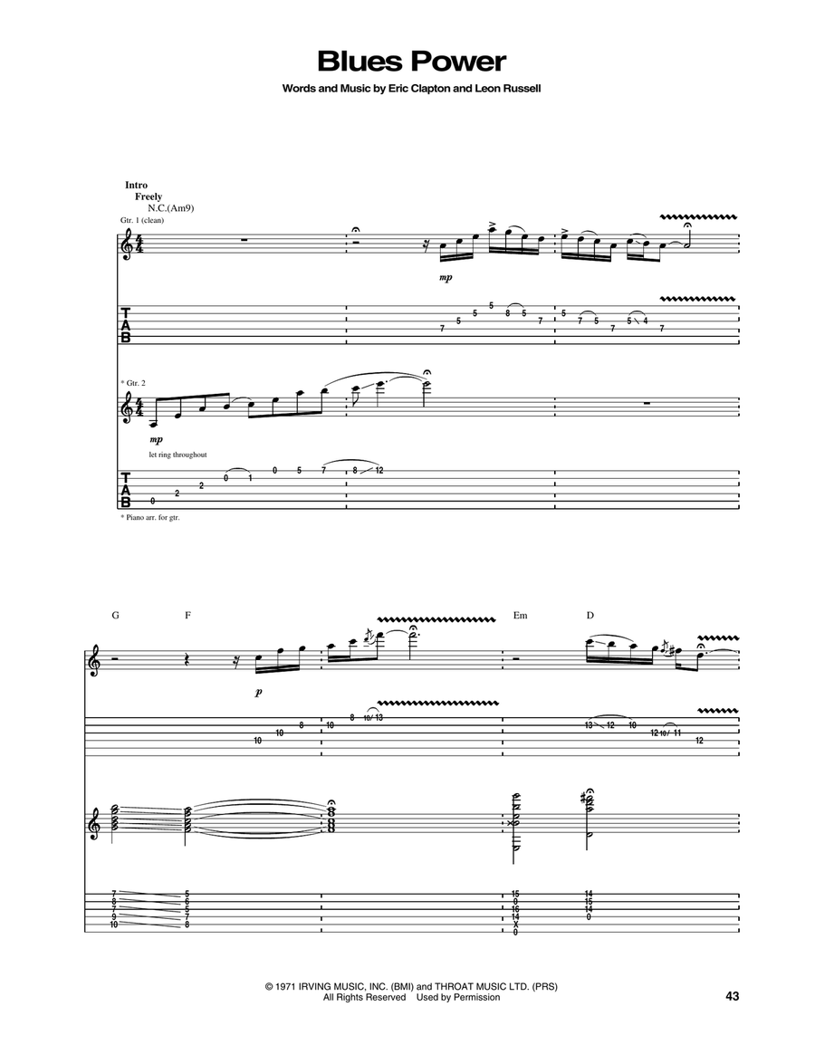 Blues Power Blues Power Acoustic Guitar scores gallery preview page 1