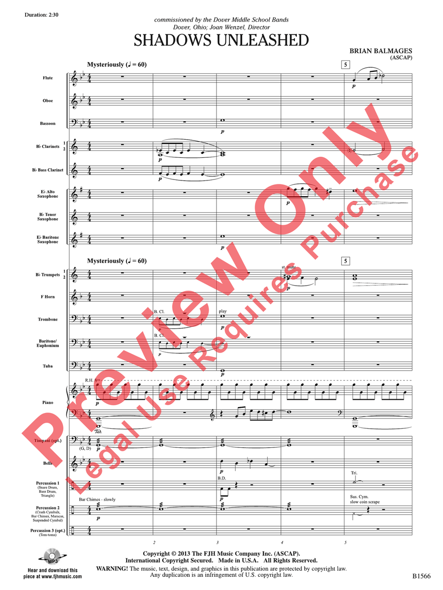 Shadows Unleashed Concert Band scores gallery preview page 4