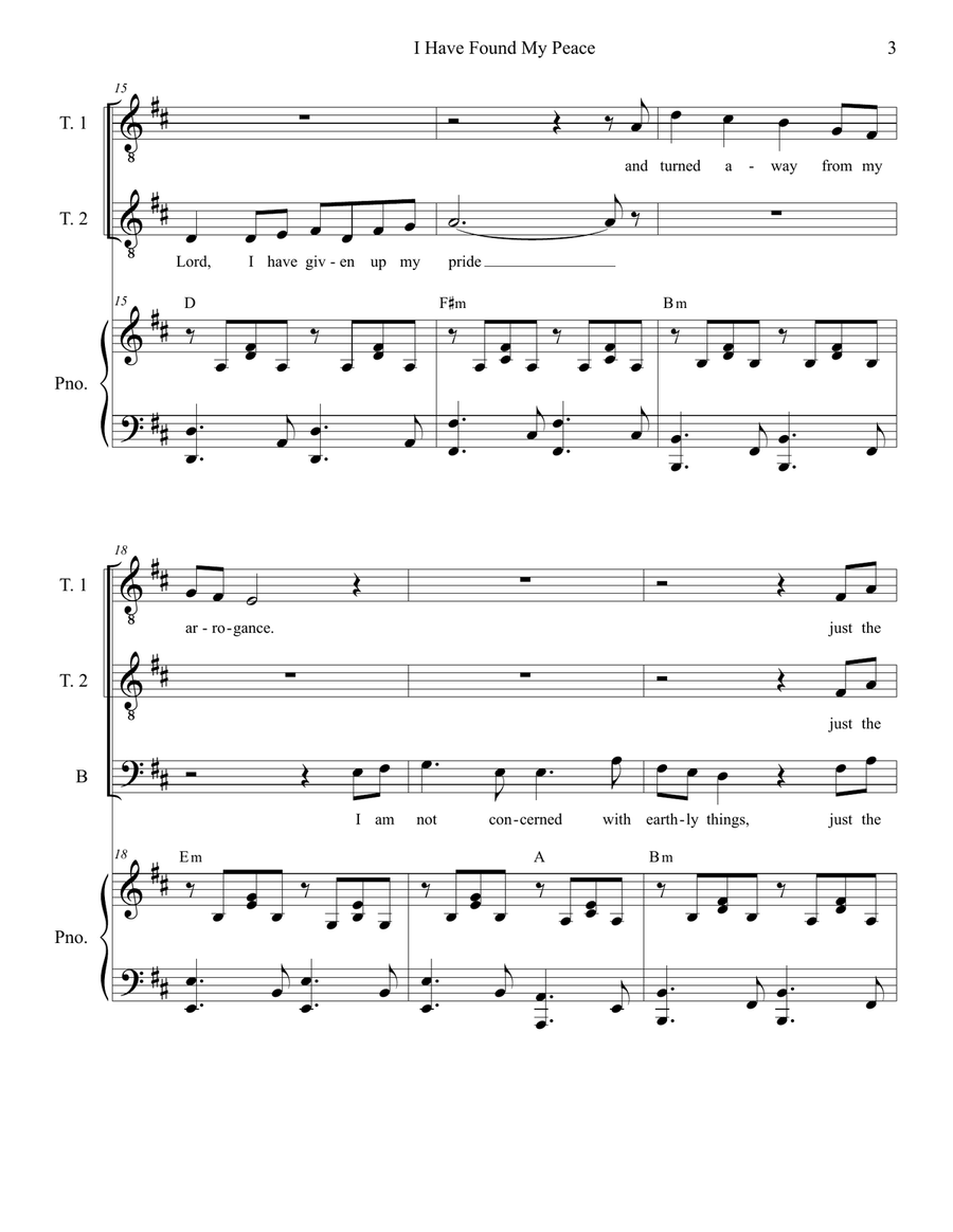 I Have Found My Peace (TTB) TTB scores gallery preview page 3