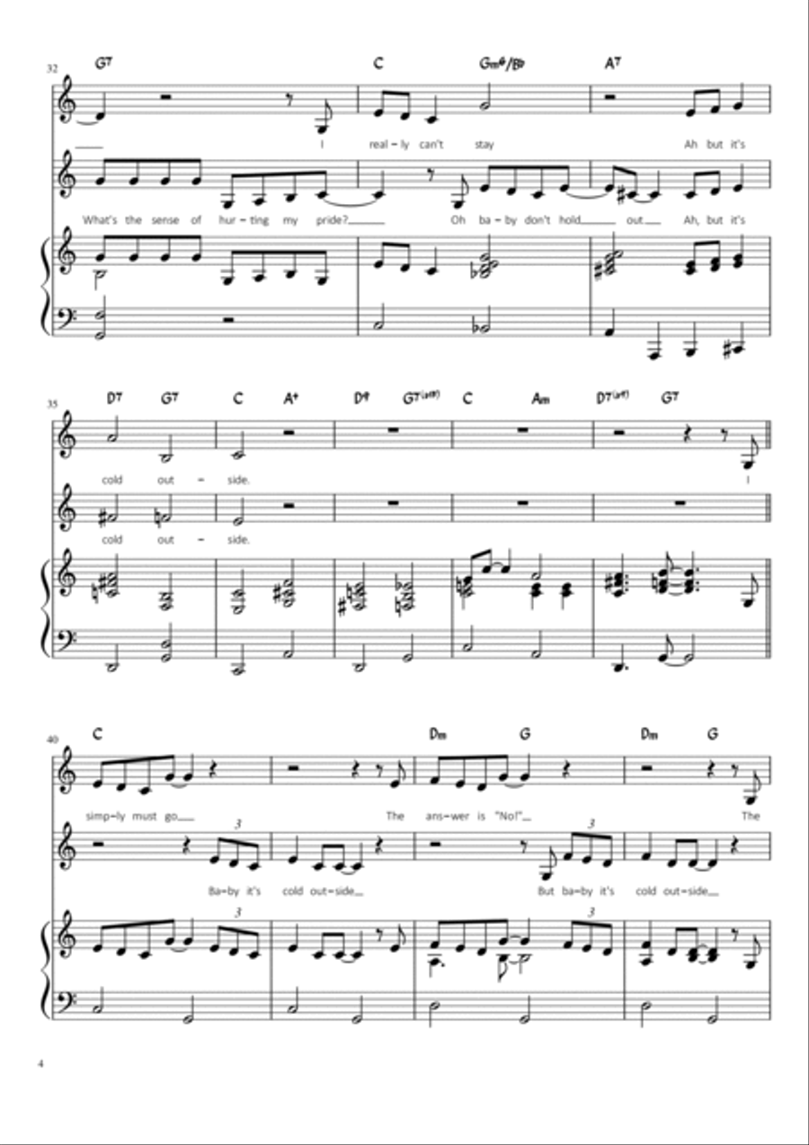 Baby, It's Cold Outside Vocal Duet scores gallery preview page 4