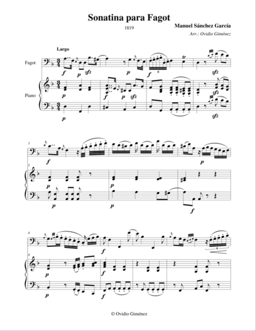 Sonata para fagot de Manuel Sanchez Garcia Small Ensemble scores gallery preview page 3