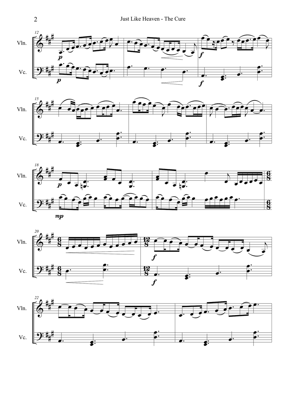 Just Like Heaven String Orchestra scores gallery preview page 2
