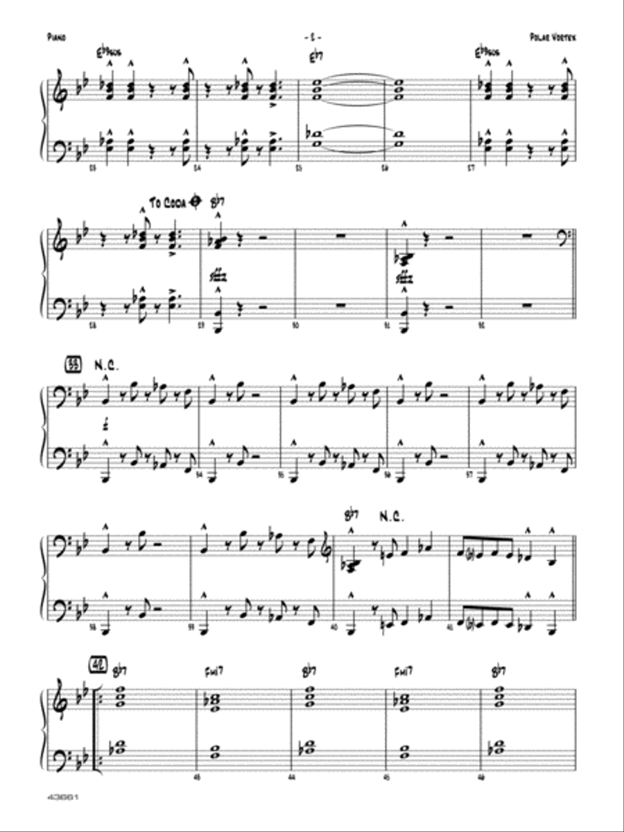 Polar Vortex: Piano Accompaniment Jazz Ensemble scores gallery preview page 2