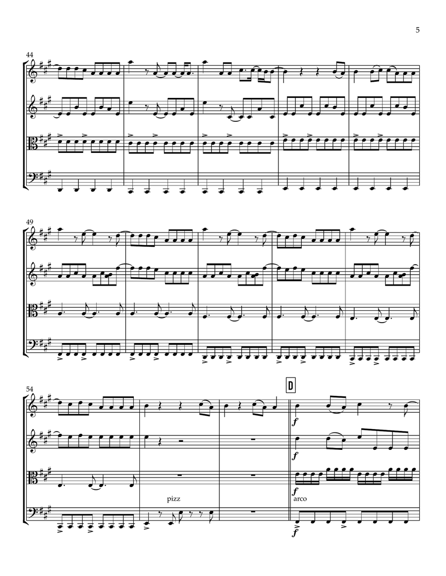 Snow On The Beach String Quartet scores gallery preview page 6