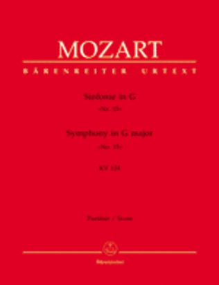 Book cover for Symphony, No. 15 G major, KV 124