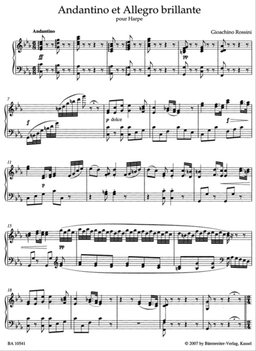 Andantino et Allegro brillante pour Harpe Harp scores gallery preview page 2