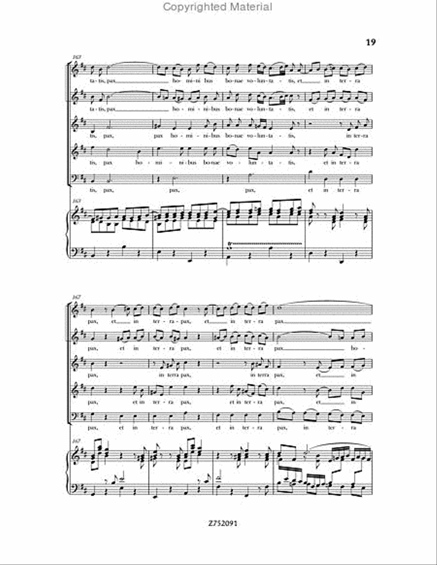 Cantata No. 191: Gloria in Excelsis Deo, BWV 191 4-Part scores gallery preview page 19