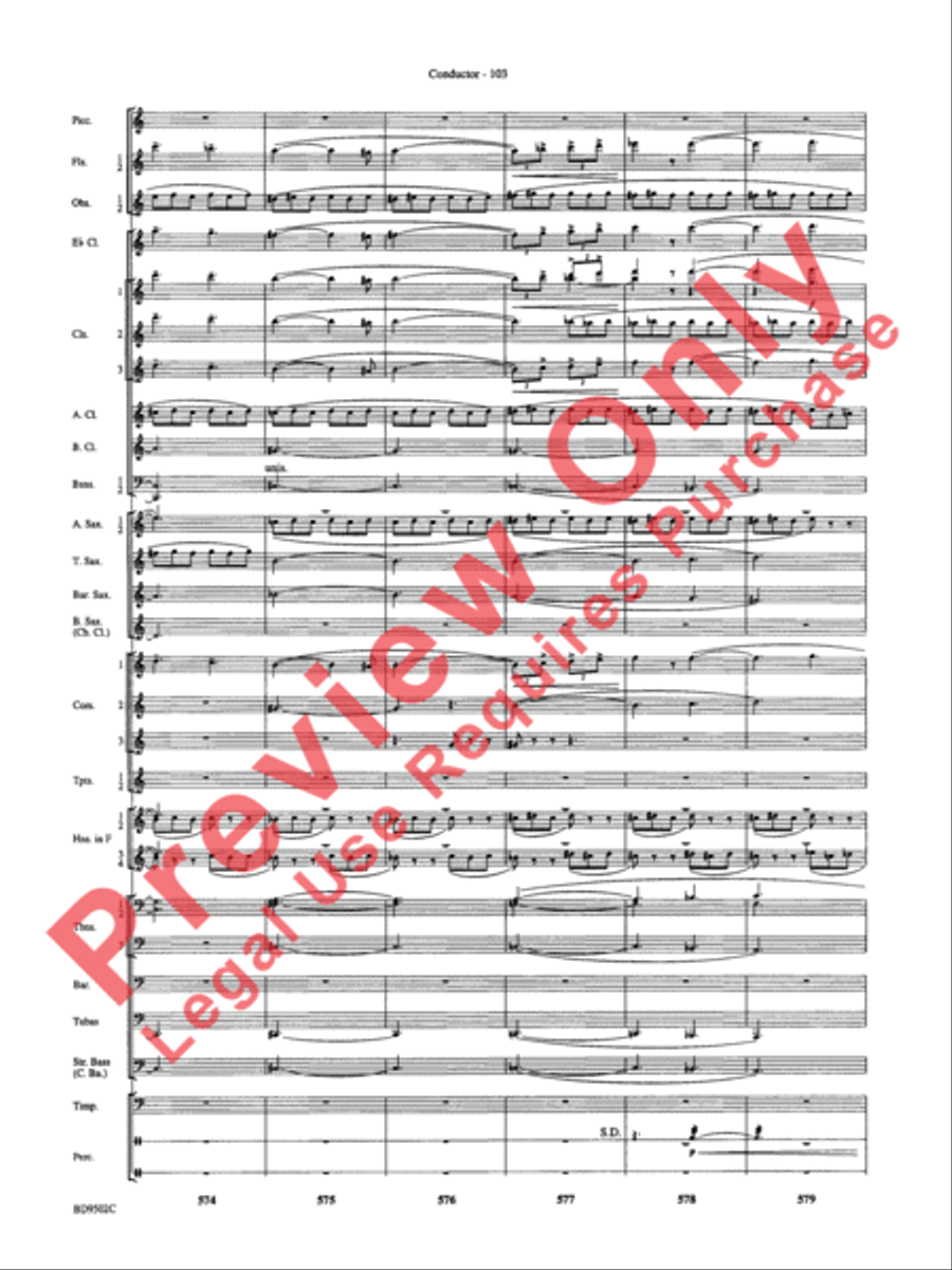 Symphony No. 3 for Band Concert Band scores gallery preview page 106