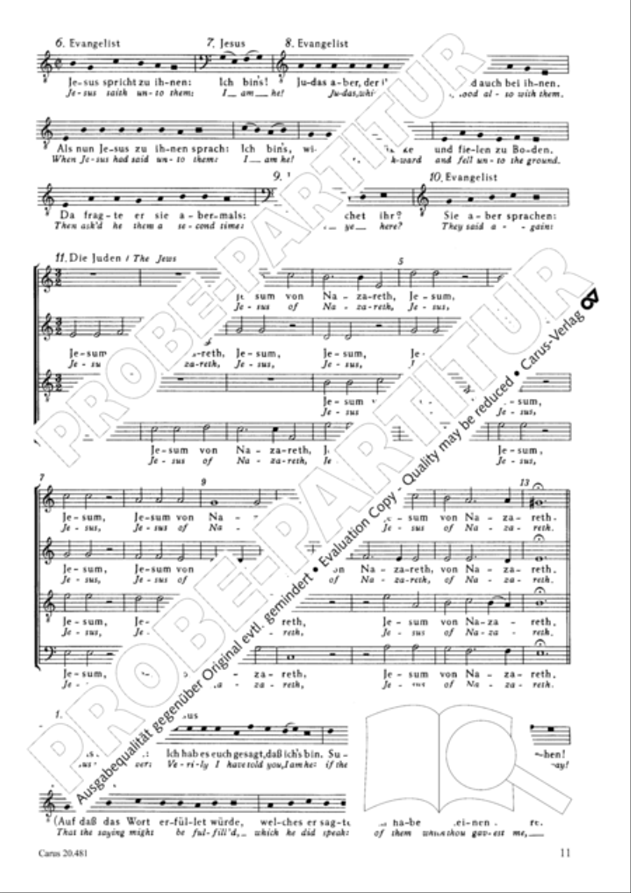 St. John Passion / The Passion of our Lord and Saviour Jesus Christ 4-Part scores gallery preview page 12