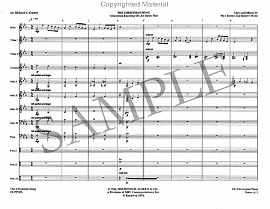 The Christmas Song Percussion Ensemble scores gallery preview page 2