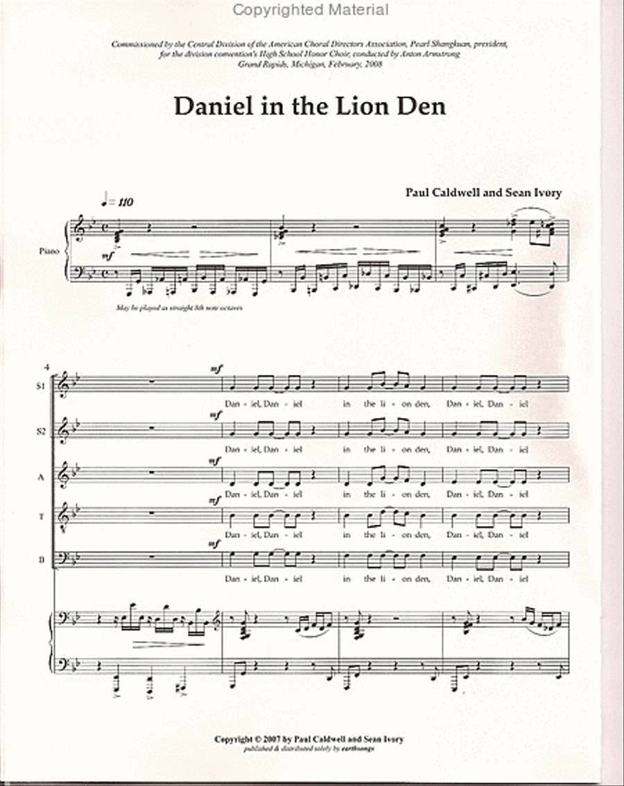 daniel in the lion den 4-Part scores gallery preview page 2