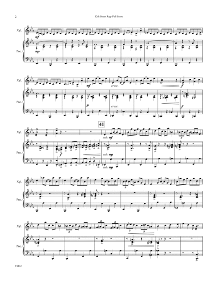 Twelfth Street Rag (12th Street Rag)- Solo Xylophone with Piano Piano scores gallery preview page 2