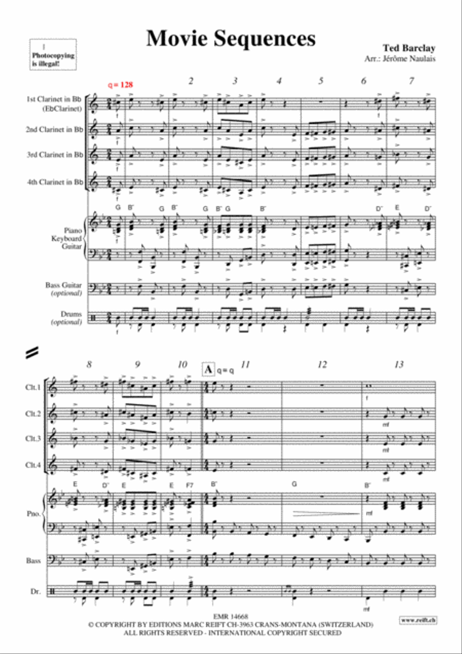 Movie Sequences Movie Sequences Clarinet scores gallery preview page 3