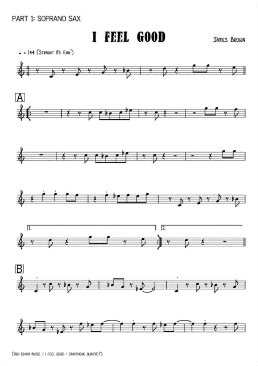 I Got You (I Feel Good) Woodwind Quartet scores gallery preview page 2