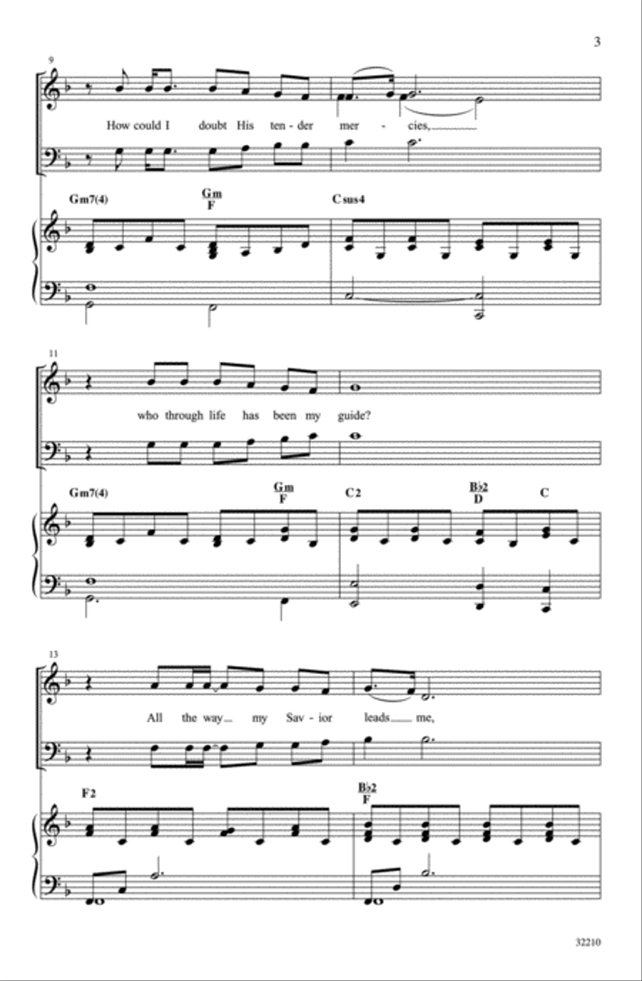 All the Way My Savior Leads Me 4-Part scores gallery preview page 3