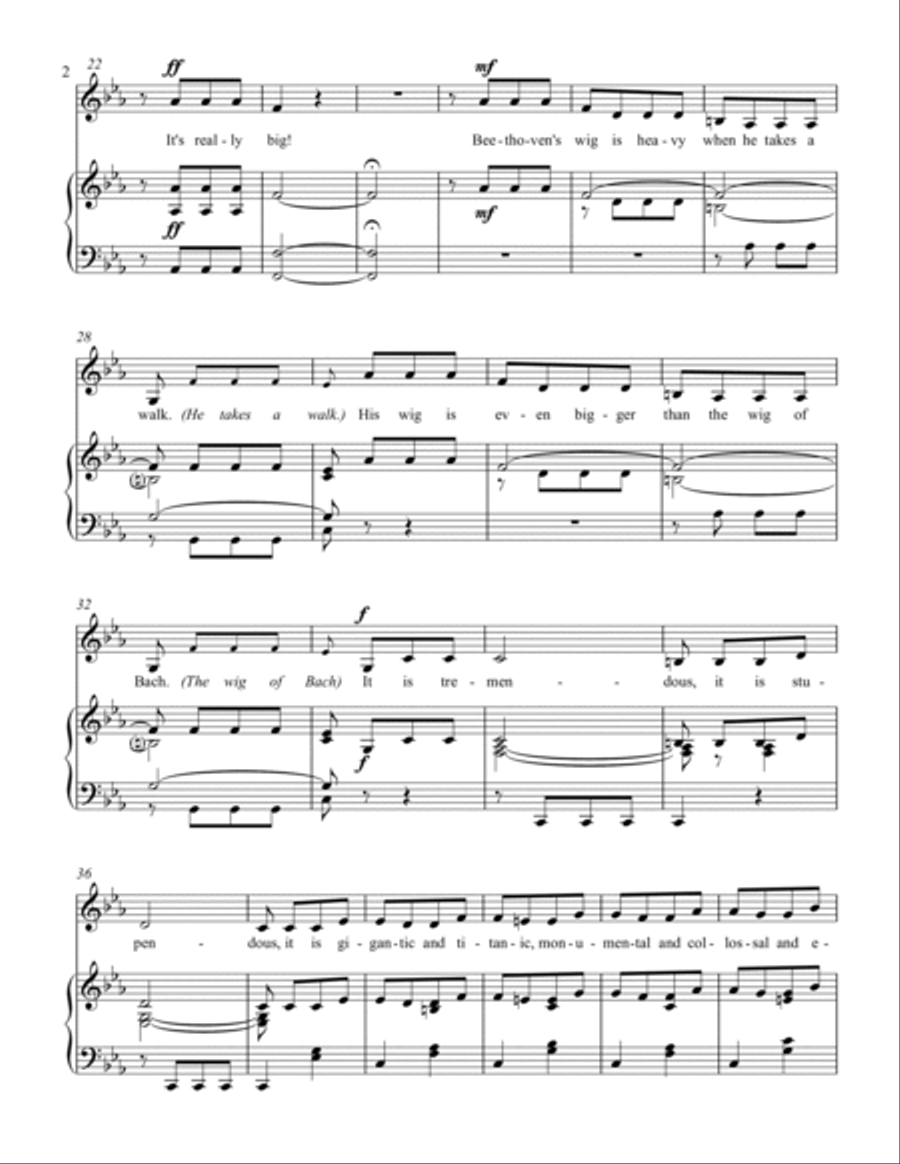 Beethoven's Wig (Music: 5th Symphony, Beethoven) Voice scores gallery preview page 3