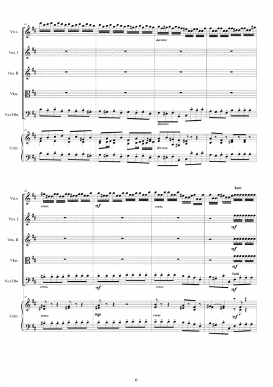 Vivaldi - Concerto No.4 in D major RV 216 Op.6 for Violin, Strings and Continuo Chamber Orchestra scores gallery preview page 6