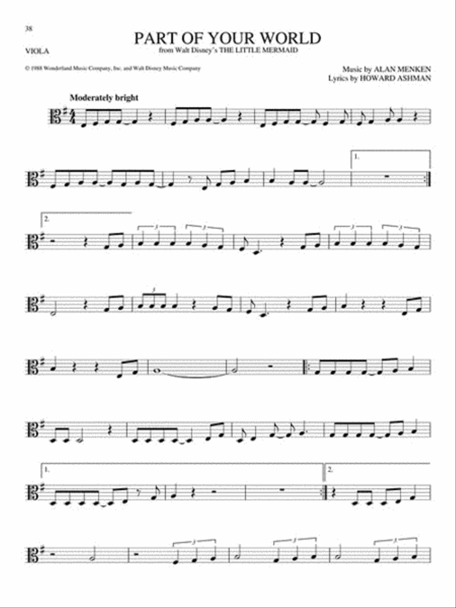 The Big Book of Disney Songs Viola Solo scores gallery preview page 4