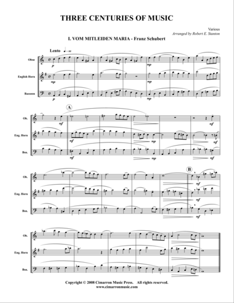 Three Centuries of Music Three Centuries of Music Woodwind Trio scores gallery preview page 1