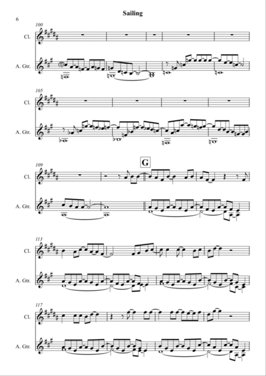 Sailing Clarinet scores gallery preview page 6