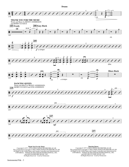 Mamma Mia! - Highlights from the Movie Soundtrack (arr. Mac Huff) - Drums