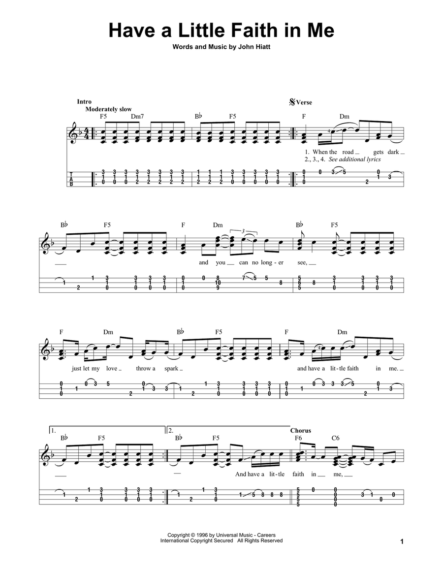 Have A Little Faith In Me Ukulele scores gallery preview page 1