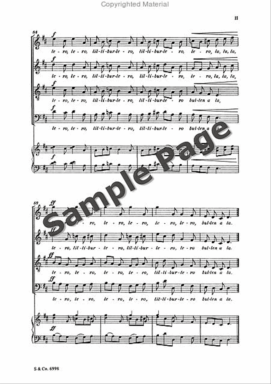 Lilliburlero Lilliburlero 4-Part scores gallery preview page 12