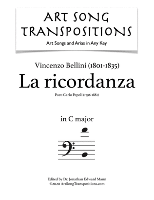 BELLINI: La ricordanza (transposed to C major, bass clef)