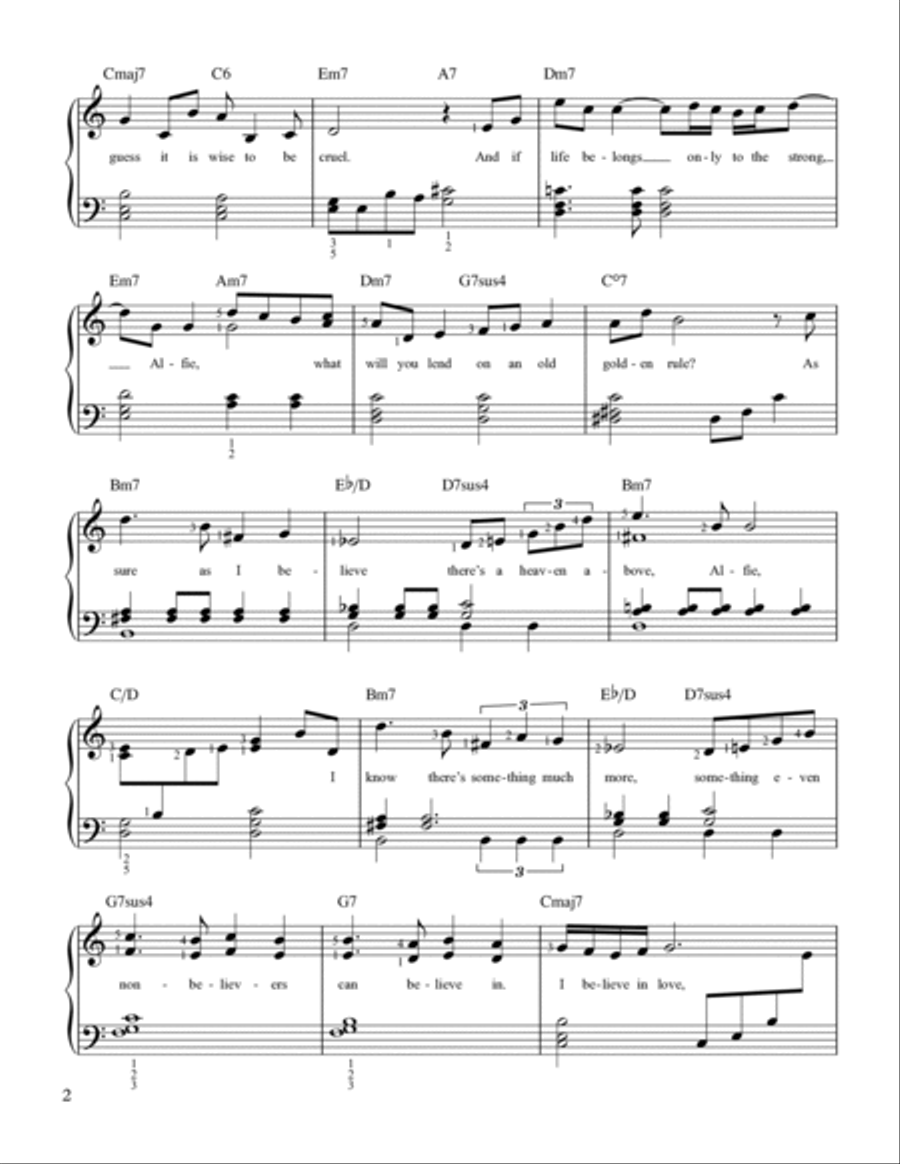 Alfie Easy Piano scores gallery preview page 2