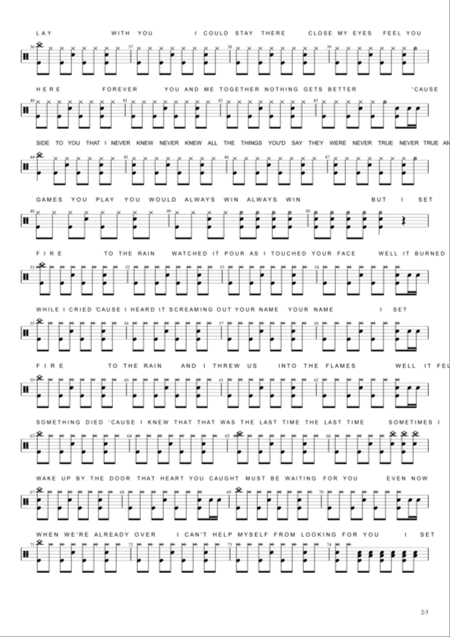 Set Fire To The Rain Drum Set scores gallery preview page 2