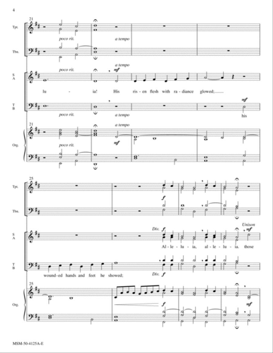 That Easter Day with Joy Was Bright (Downloadable Full Score & Instrumental Parts) Choir scores gallery preview page 4