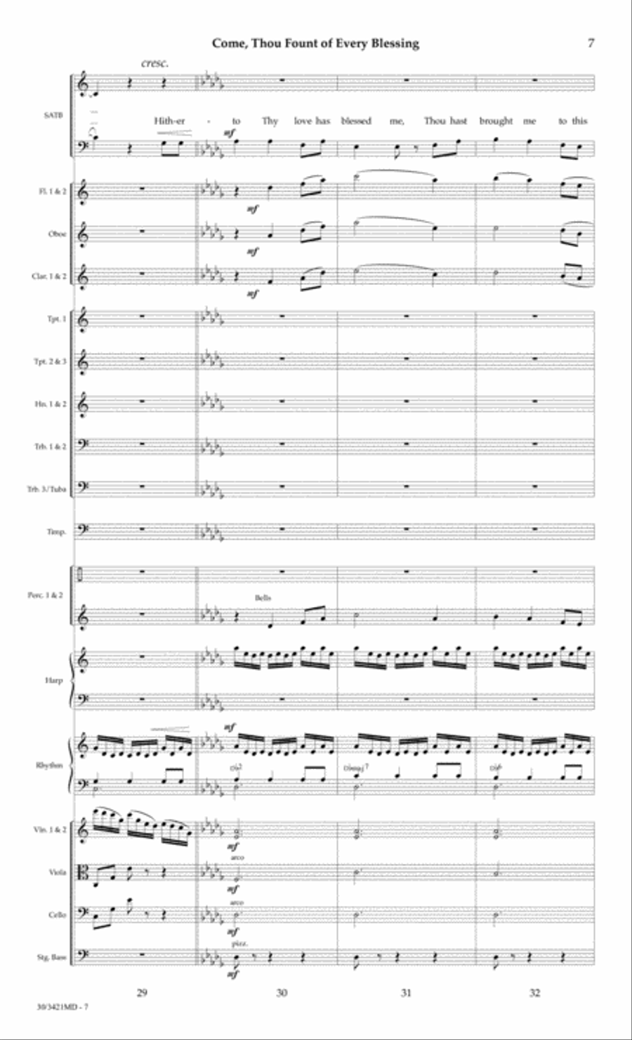 Come, Thou Fount of Every Blessing - Orchestral Score and Parts Choir scores gallery preview page 10