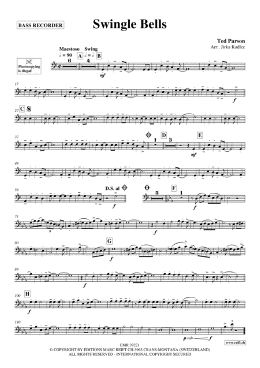 Swingle Bells Bass Recorder scores gallery preview page 2