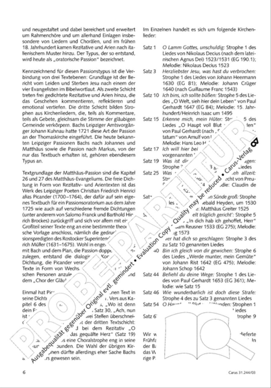 St. Matthew Passion (Matthaus-Passion) 4-Part scores gallery preview page 7
