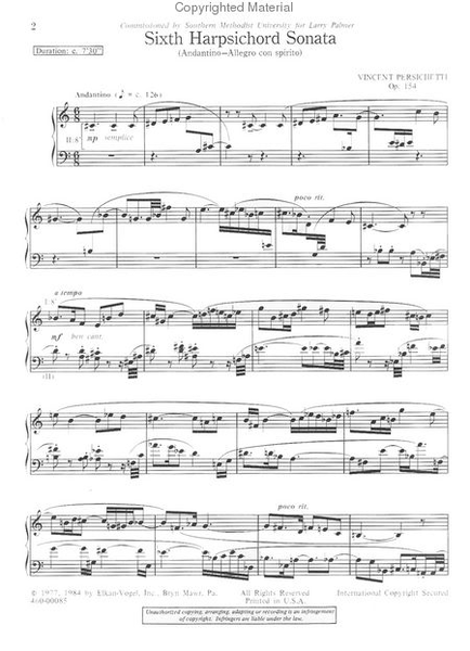 Sixth Harpsichord Sonata