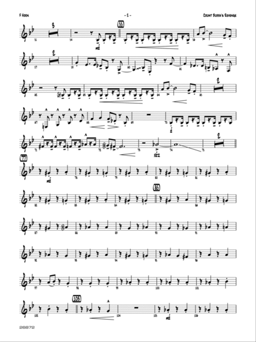 Count Bubba's Revenge: 1st F Horn Jazz Ensemble scores gallery preview page 2