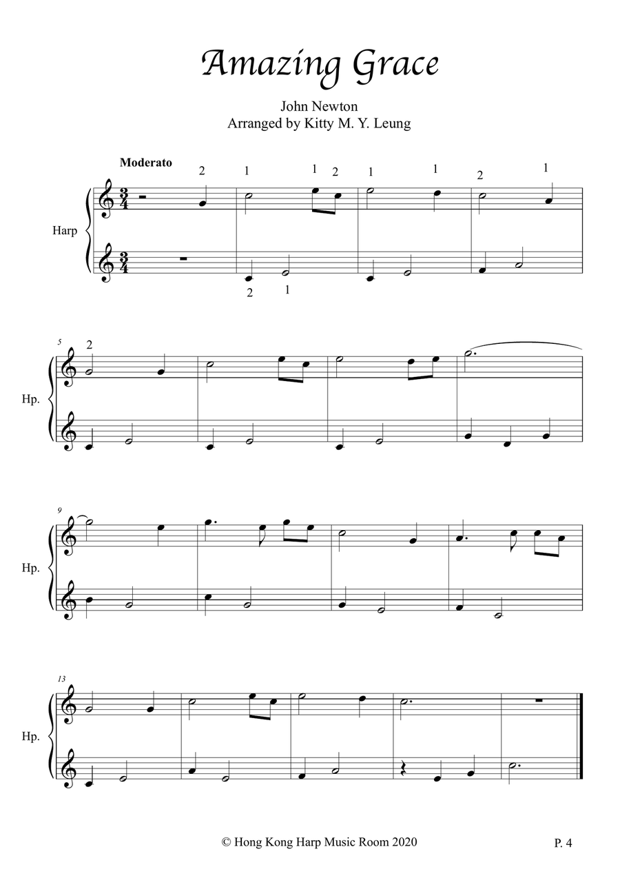Easy Hymns (Volume 1) - 15 String Lap Harp 5-String Banjo scores gallery preview page 4