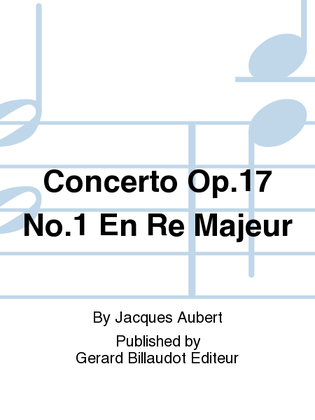 Book cover for Concerto Op. 17, No. 1 En Re Majeur