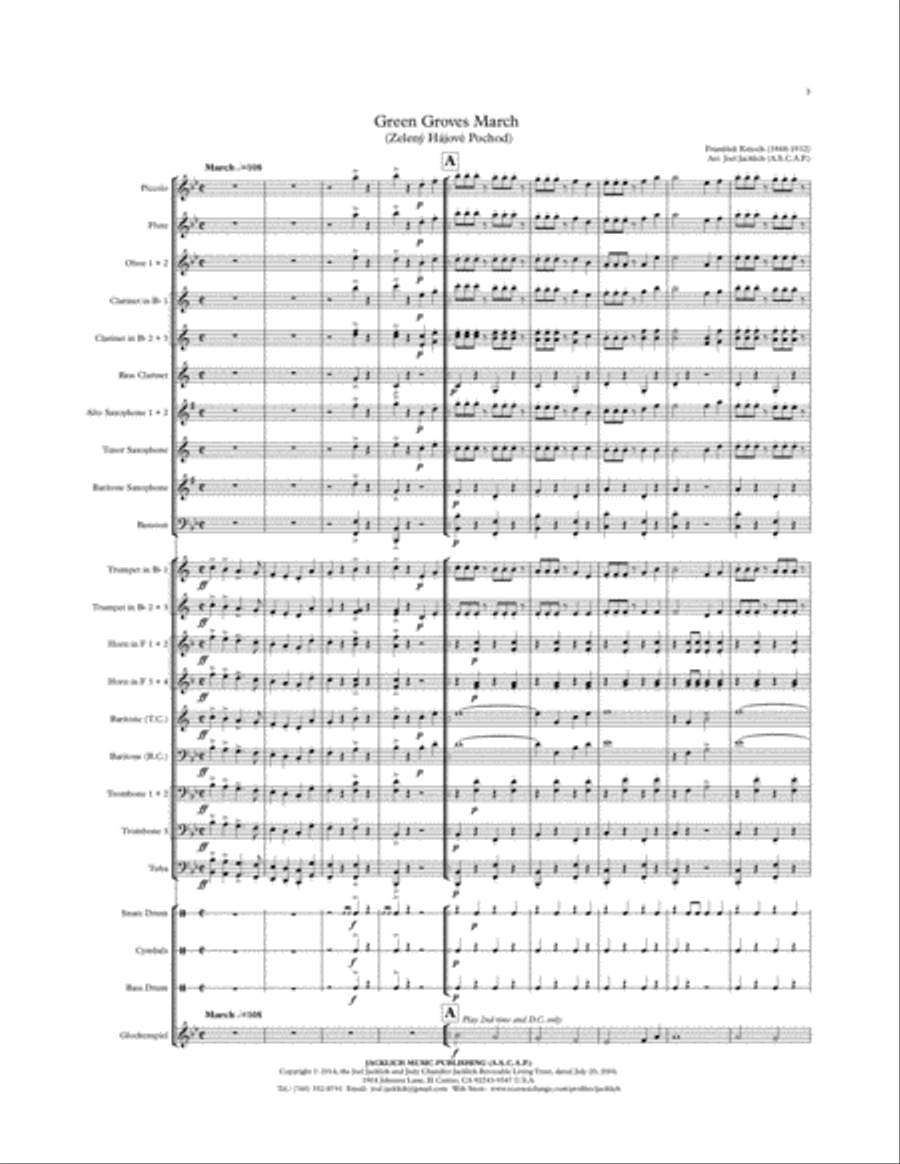 Green Groves March (for Band) Concert Band scores gallery preview page 3