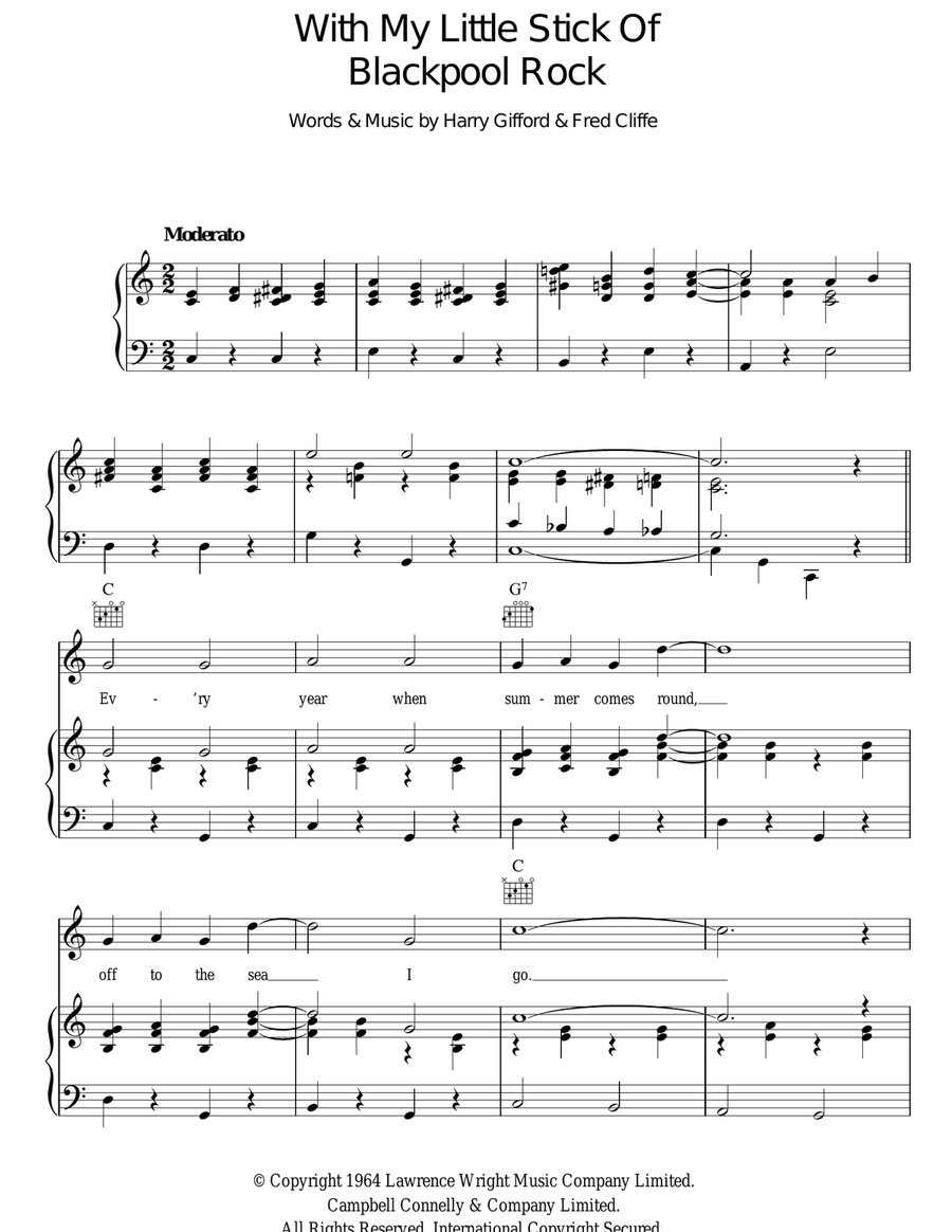 With My Little Stick Of Blackpool Rock Guitar scores gallery preview page 1