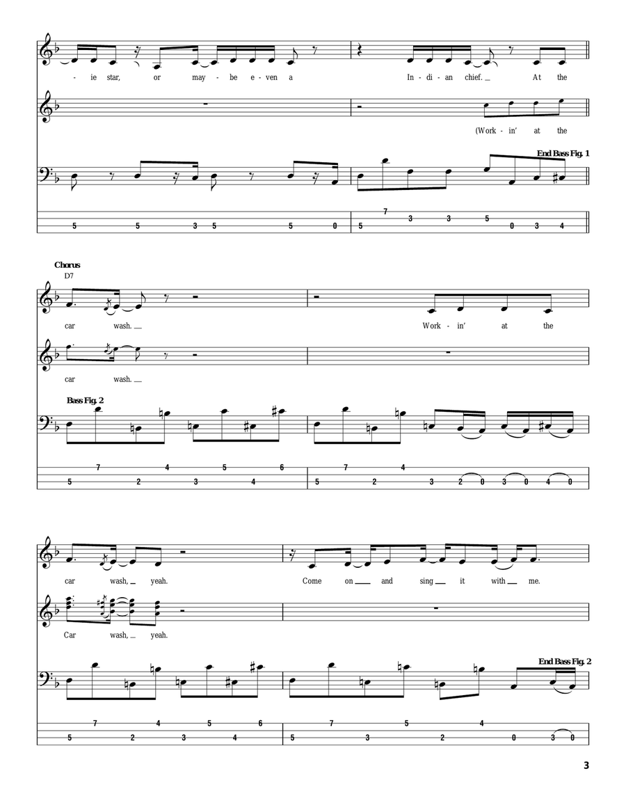 Car Wash Acoustic Guitar scores gallery preview page 3