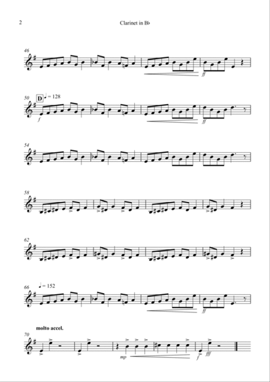 In the Hall of the Mountain King for Clarinet and Cello Duet B-Flat Clarinet scores gallery preview page 6