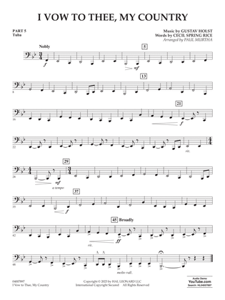 I Vow To Thee, My Country (arr. Paul Murtha) - Pt.5 - Tuba
