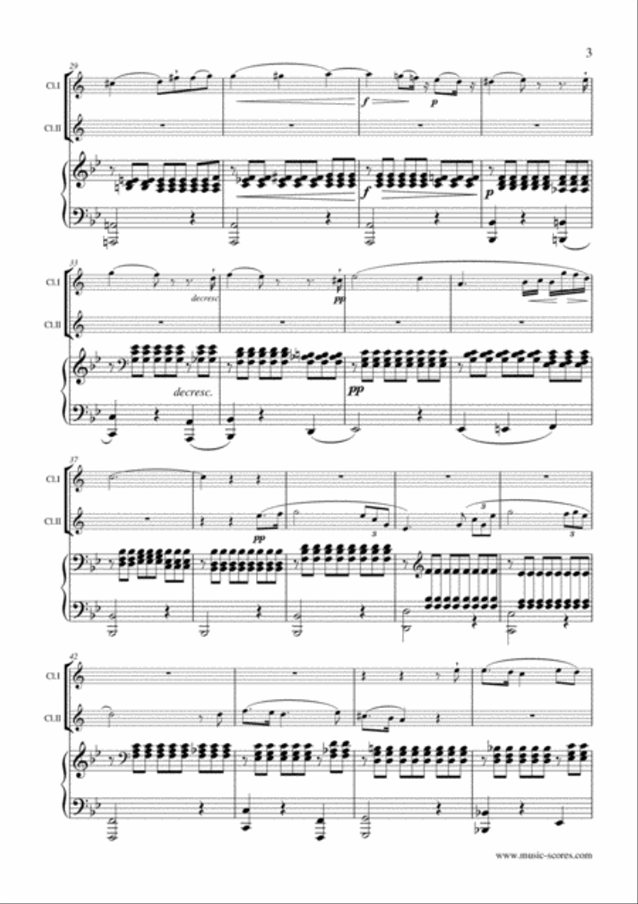 Shepherd on the Rock - 2 Clarinets and Piano Clarinet Duet scores gallery preview page 3