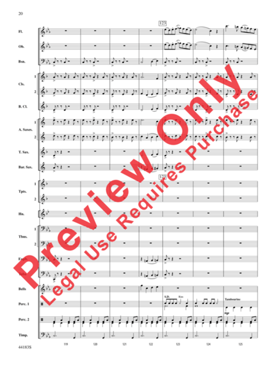 Cobra Dance Cobra Dance Concert Band scores gallery preview page 21
