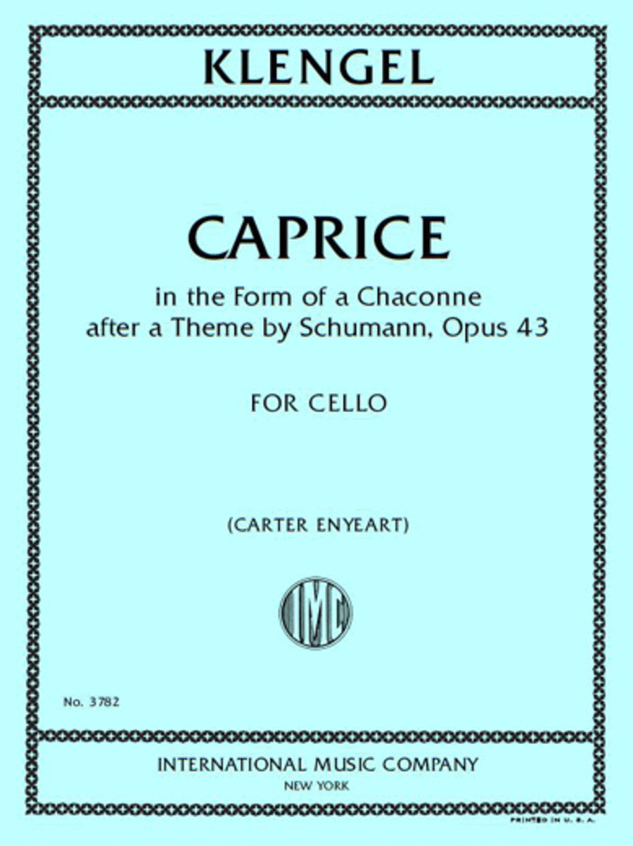 Caprice in the Form of a Chaconne after a Theme by Schumann, Op. 43