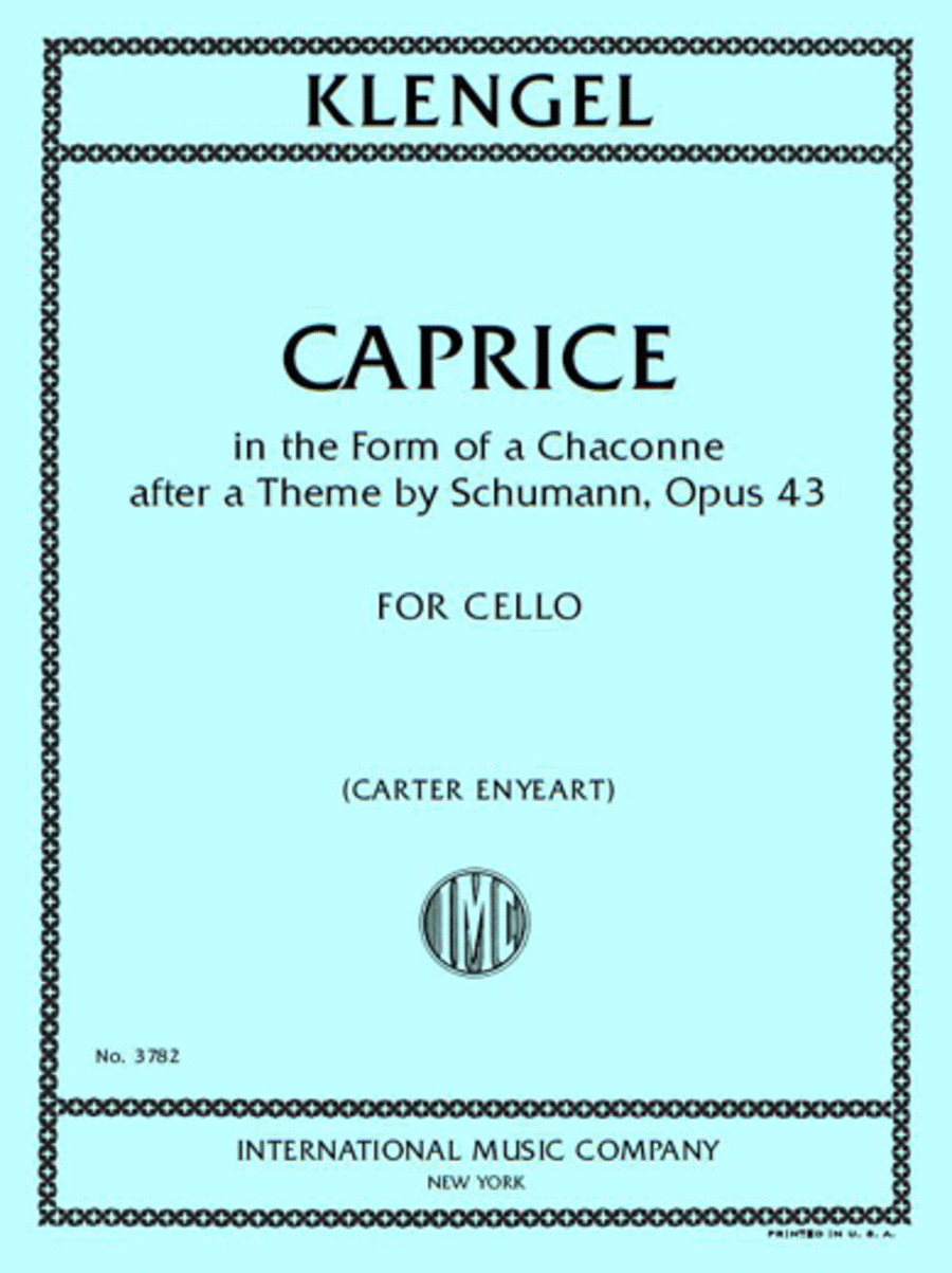 Caprice In The Form Of A Chaconne After A Theme By Schumann, Opus 43 Cello Solo scores gallery preview page 1