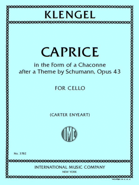 Caprice In The Form Of A Chaconne After A Theme By Schumann, Opus 43