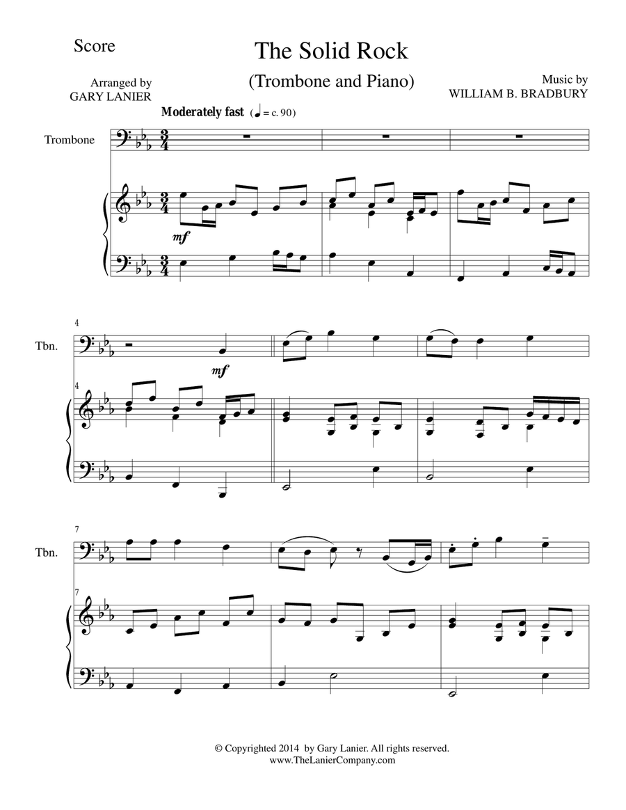 Gary Lanier: Hymns of Faith and Trust (Duets for Trombone & Piano) Trombone Duet scores gallery preview page 2